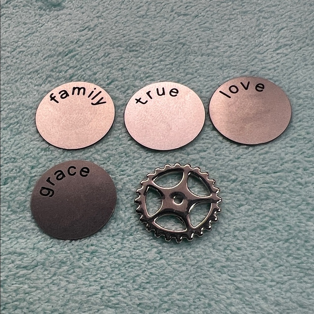 Floating Locket Charm Coin in Silver